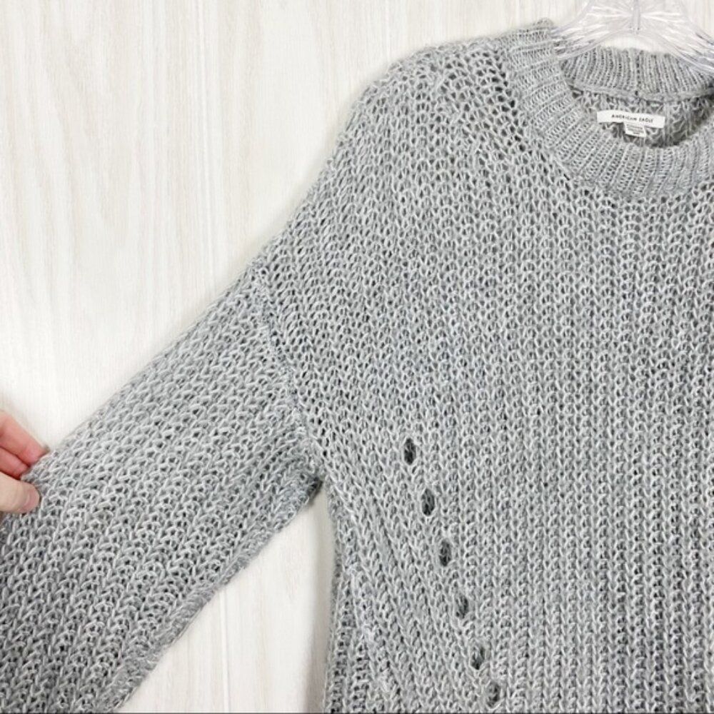 American Eagle | Grey Knit Pullover Sweater Size … - image 3